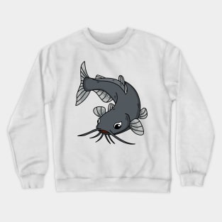 Cute catfish cartoon illustration Crewneck Sweatshirt